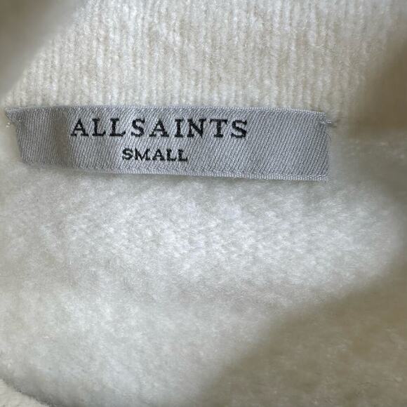 NWT All Saints Lock Roll Neck Asymmetrical Sweater Women's Chalk White Sz Small - Picture 7 of 7